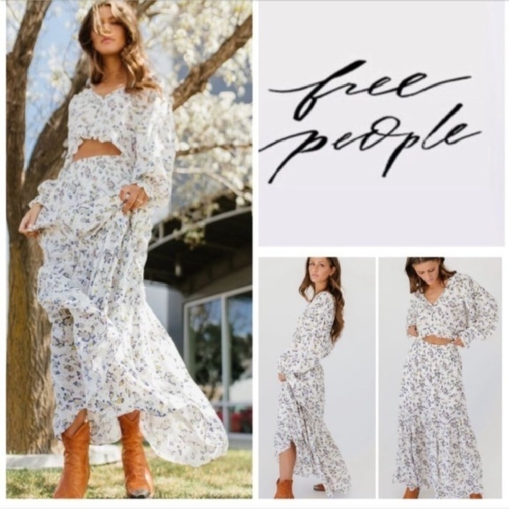 Free People Secret Garden 2 Piece Skirt Set Size Small